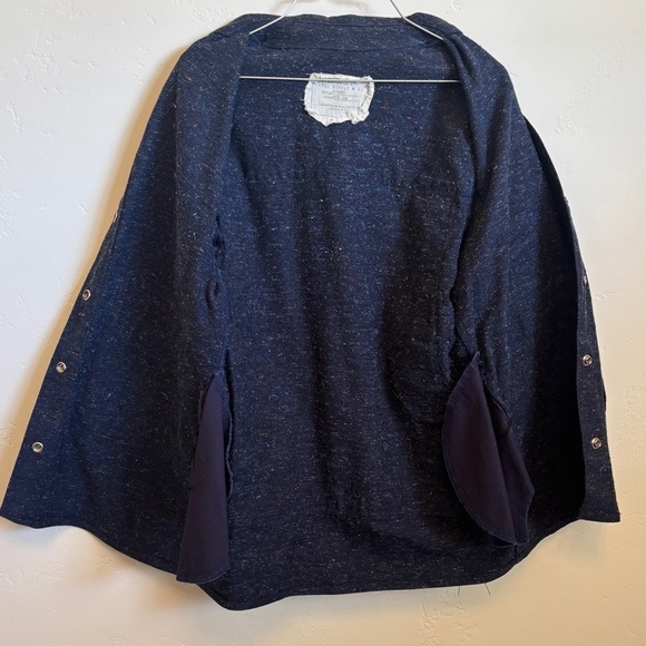 1791 Supply & Men's Navy Shirt Jacket Snap Shacket Tweed Flannel Layering Medium - Picture 6 of 9